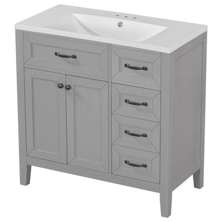 Modern Bathroom Vanity With Sink, Freestanding With Drawers And Doors