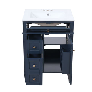 Bathroom Vanity With Top Sink, Storage Cabinet With 2 Drawers And Tip-Out Drawer