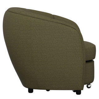 Barrel Chair With Nesting Ottoman - Forest Green
