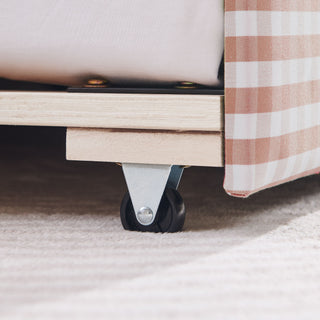 Gingham Daybed With USB Charging Port, Wave-Shaped Design