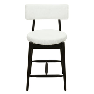 Mid Century Modern Counter Stools, Fabric Upholstered Chairs