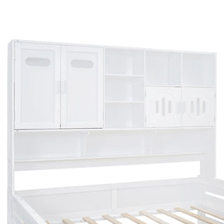 Daybed With All-In-One Cabinet And Shelf