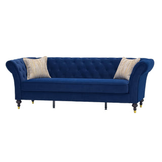 Chesterfield Sofa, 3 Seat Couch With Deep Button Tufted Back, Rolled Arms