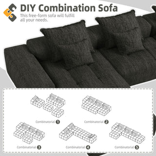Modern Oversized Diy Combination, Modular Sectional Sofa With Pillows