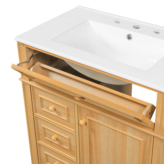 Bathroom Vanity With Flip Out Drawer, 2 Soft-Close Drawers