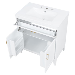 Bathroom Vanity With Sink Top, Adjustable Shelf, Door Organizers