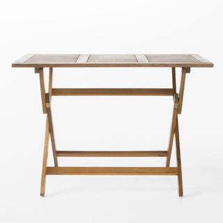 Blissique - Outdoor Foldable Wood Dining Table With Slat Design