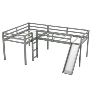 L Shaped Loft Bed With Ladder And Slide