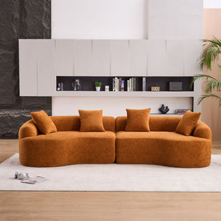 4 Seater Sofa With Fabric, 30D, 60 Hardness Full Sponge, 4 Pillow For Living Room, Home Furniture Sleeper Sectional Sofa For Apartment