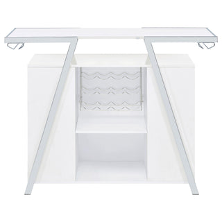 Katia - Wine Cabinet With LED Home Bar, 12 Bottle Storage - Gloss White