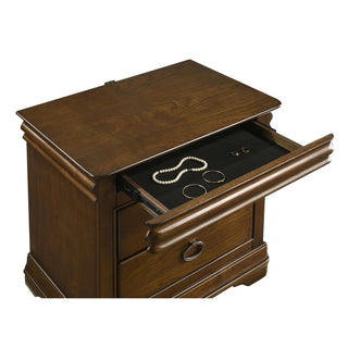 Leonide - 2 Drawer Nightstand With USB Charging And Hidden Storage - Cherry