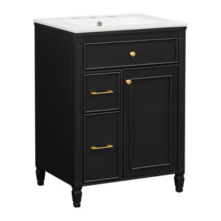 Freestanding Bathroom Vanity With Sink, Soft Close Door, Tip Out Drawer