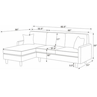 Upholstered Sectional With Toss Pillows