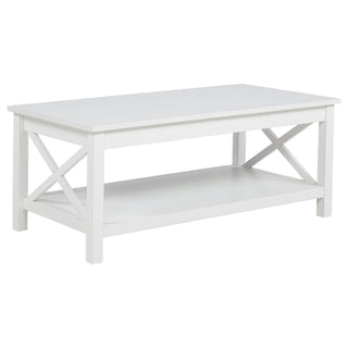 Slater - Lift Top Coffee Table With X Frame Design - White