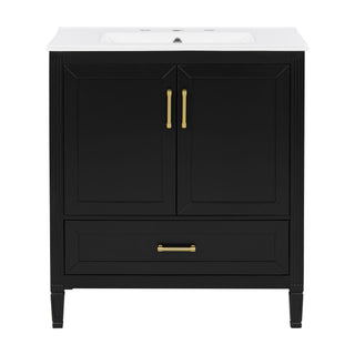 Elegant Fluted Bathroom Vanity With Sink, Soft Close Doors & Drawer
