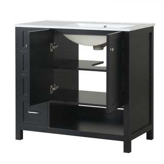 Modern Bathroom Vanity With Sink Top, 2 Doors And 2 Drawers