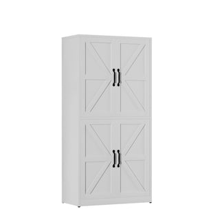 Kitchen Pantry Cabinet With Adjustable Shelves, Heavy Duty Storage - White