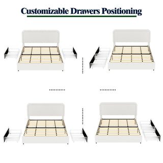 Liv - Patented With Drawers Upholstered Storage Platform Bed