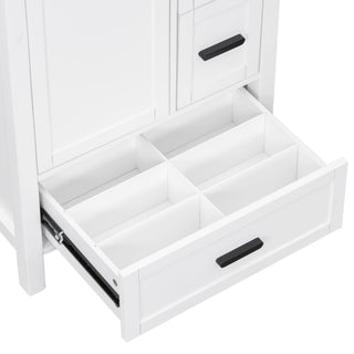 Bathroom Vanity With Sink, Soft-Close Doors, Double-Layer Shelf And 3 Drawers