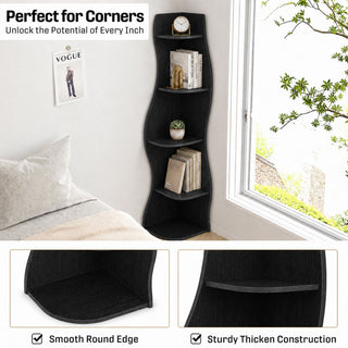 5 Tier S - Shaped Corner Shelf For Living Room