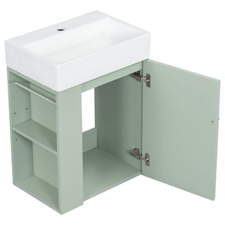 Modern Bathroom Vanity With Sink, Diamond Pattern Doors
