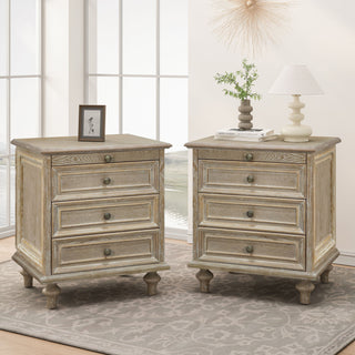 Farmhouse Nightstand With 4 Drawers