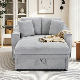 Modern Chaise Sofa With Hidden Storage For Living Room