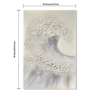 Ocean Wave Wall Art, Textured Canvas Painting With Accents (Set of 2) - Sage Green+Gold