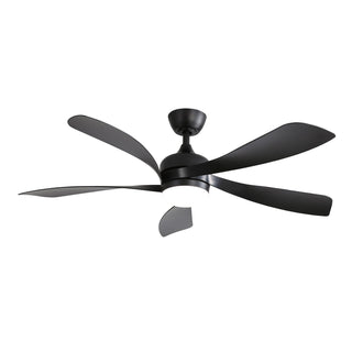 52" Ceiling Fan With 3 Color Dimmable LED Light, 5 Blades, Remote Control, Reversible DC Motor