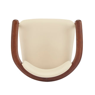 Dining Room Chairs, Ideal For Home & Kitchen (Set of 2) - Beige / Dark Walnut