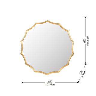 Round Sunburst Wall Mirror With, Wall Decor Mirror For Entryway Bedroom Living Room - Gold