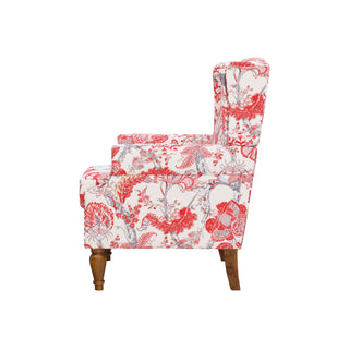 Accent Chair With Floral Upholstery And Nailhead Trim