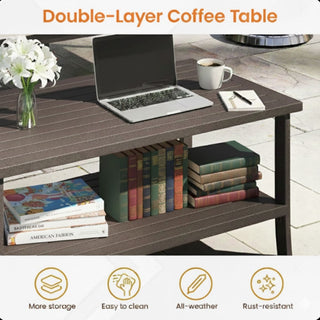 Patio Furniture Set With Coffee Table And Cushions For Backyard