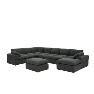 Sectional, Large Arms, Toss Pillows Included