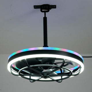 Ceiling Fan Light LED Light Source And Remote Control, 3000 - 6500K Dimmable LED Fan Light, 6 Speeds, For Living Room - Matte Black