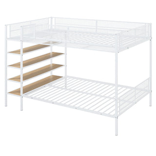 Bunk Bed With 5 Tier Shelves