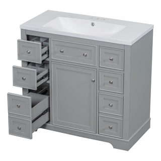 Modern Bathroom Vanity With Sink Combo, 6 Drawers And 1 Cabinet