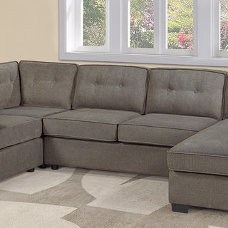 Reversible Chaise U - Sectional Couch, Living Room 3 Piece Set