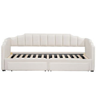 Extendable Daybed With LED Light And 2 Storage Drawers