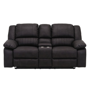 Reclining Console Loveseat - Black - Fabric
