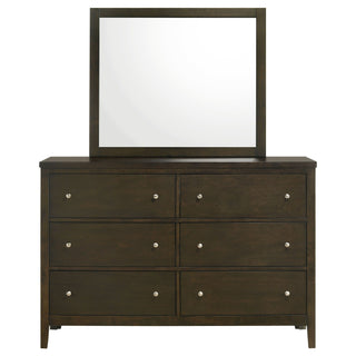 Clement - 6 Drawer Dresser With Mirror - Dark Coffee