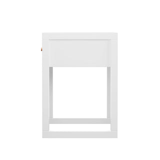 Nightstand With Drawer, Minimalist Bedside Table, Compact End Table For Bedroom - White