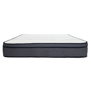 Hybrid Plush Foam Mattress, Soft Polyester Knit Cover, Multi Layer Foam Mattress - White / Gray - King