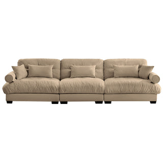 Modern Oversize Sofa With Cloud Like Comfort, Featuring Waist And Throw Pillows