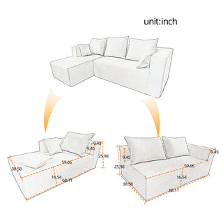 Modular Corner Sofa With Soft Fabric