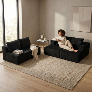 U-Shaped Modular Sectional Sofa With Double Chaise, Oversized Deep Seat For Living Room