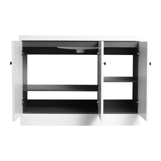 Contemporary Freestanding Bathroom Vanity With Resin Sink & Soft-Close Cabinet Doors