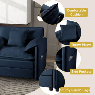 Modern Oversized Accent Chair, Comfy Single Sofa With Large Seat (Set of 2)