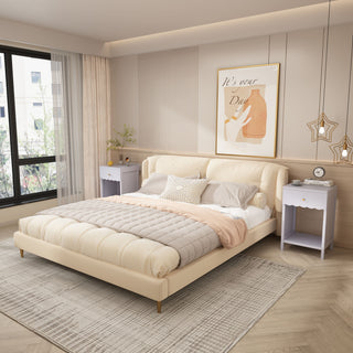 Nightstand With Drawer And Open Shelf, Scalloped Edge Bedside Table