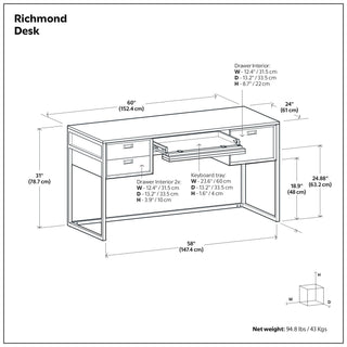 Richmond - Desk - Rustic Natural Aged Brown